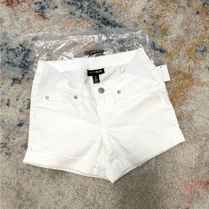 Maternity Jean shorts, never worn, white